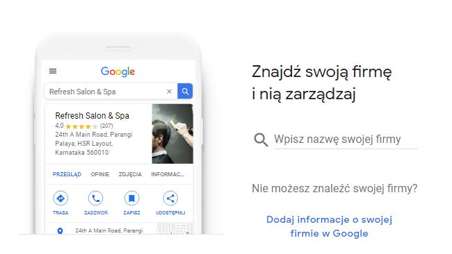 dodawanie firmy do google maps