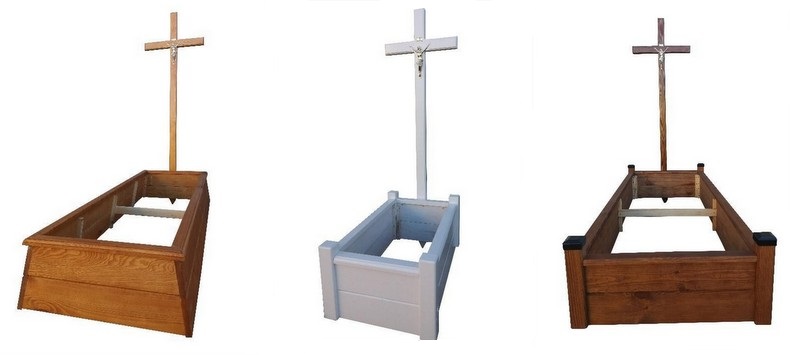 obudowa na grób z krzyżem